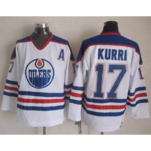 Edmonton Oilers #17 Jari Kurri White CCM Throwback Stitched Jersey Men's