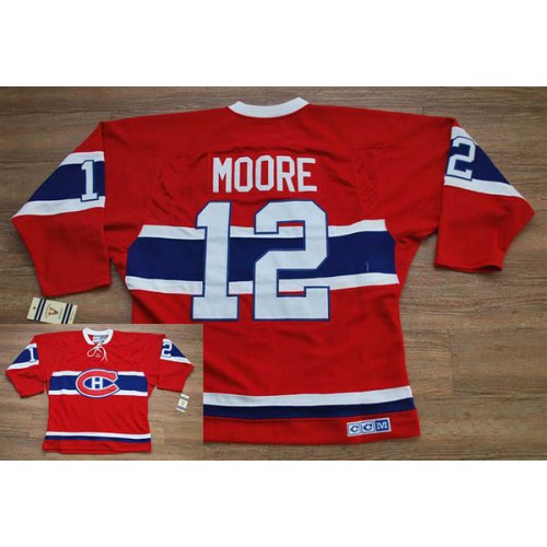 Montreal Canadiens #12 Dominic Moore Stitched Red CH CCM Throwback Jersey Men's