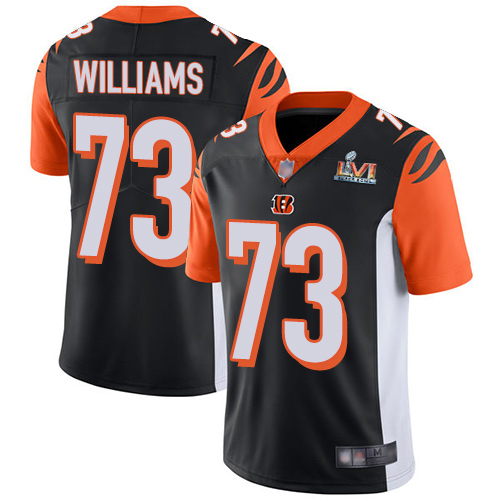 Cincinnati Bengals #73 Jonah Williams Black Team Color Super Bowl LVI Patch Youth Stitched Vapor Untouchable Limited Jersey Youth