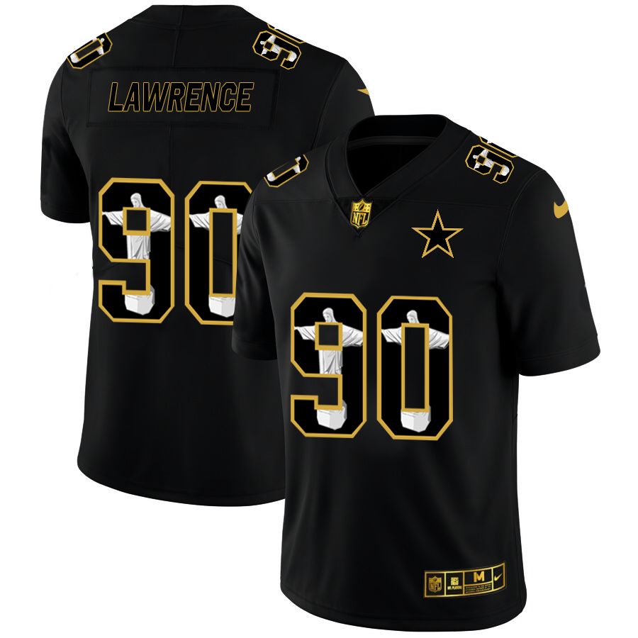Dallas Cowboys #90 Demarcus Lawrence Carbon Black Vapor Cristo Redentor Limited Jersey