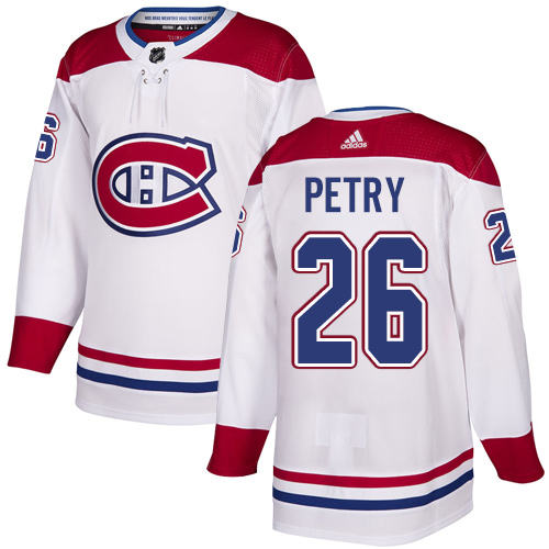 Adidas Montreal Canadiens #26 Jeff Petry White Road Authentic Stitched Jersey Men's