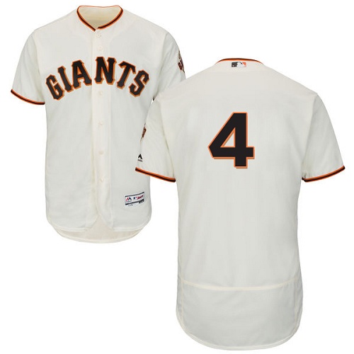 San Francisco Giants #4 Mel Ott Cream Flexbase Authentic Collection Stitched Jersey Men's