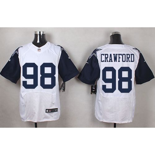 Dallas Cowboys #98 Tyrone Crawford White Men's Stitched Elite Rush Jersey Men's