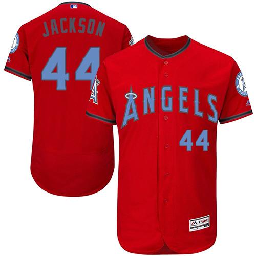 Los Angeles Angels of Anaheim #44 Reggie Jackson Red Flexbase Authentic Collection Father's Day Stitched Jersey Men's