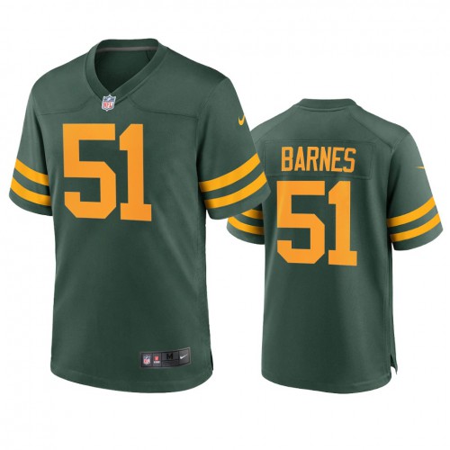 Green Bay Green Bay Packers #51 Krys Barnes Men's Alternate Game Player Jersey - Green Men's