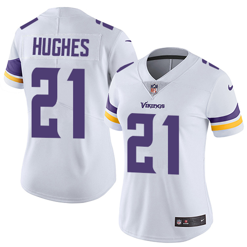 Minnesota Vikings #21 Mike Hughes White Women's Stitched Vapor Untouchable Limited Jersey Womens