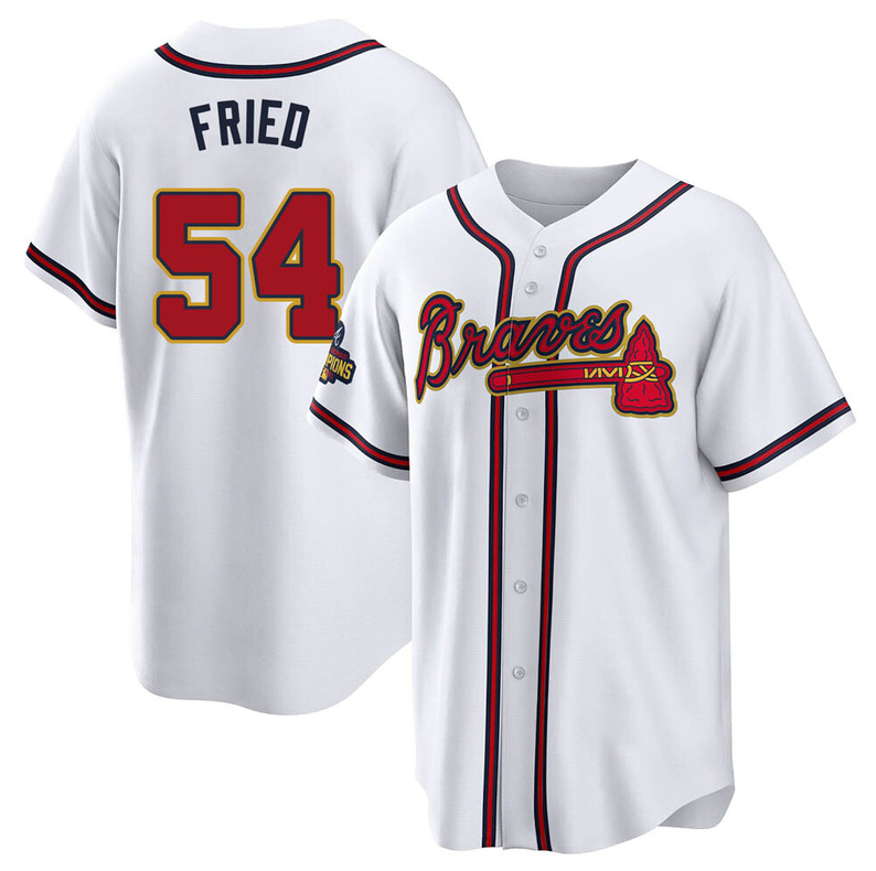 Men's Youth Women's #54 Max Fried Atlanta Braves White 2022 Gold Program Jersey