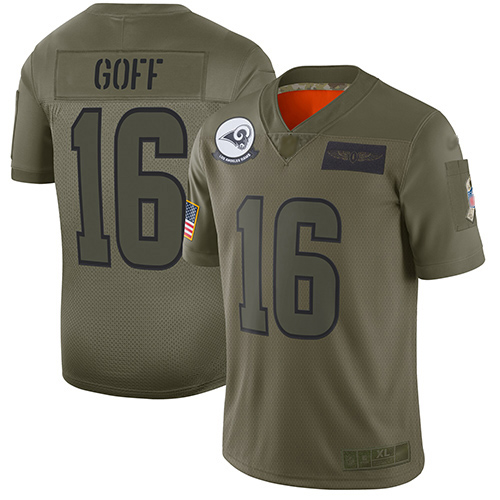 Los Angeles Rams #16 Jared Goff Camo Youth Stitched Limited 2019 Salute to Service Jersey Youth