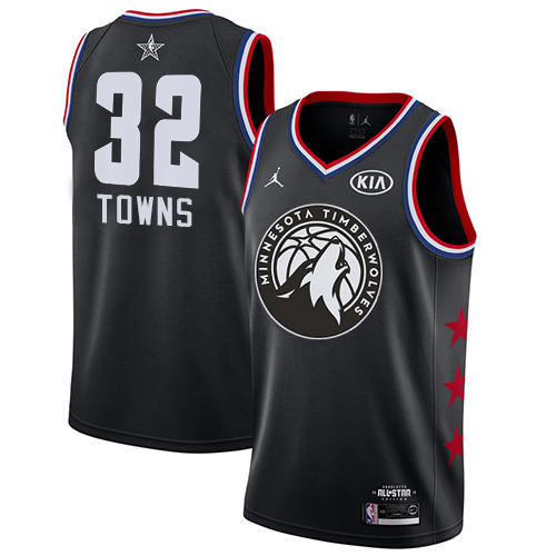 Minnesota Timberwolves #32 Karl-Anthony Towns Black Youth Jordan Swingman 2019 All-Star Game Jersey Youth