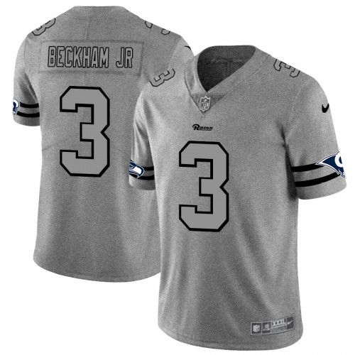 Los Angeles Los Angeles Rams #3 Odell Beckham Jr. Men's Gray Gridiron II Vapor Untouchable Limited Jersey Men's