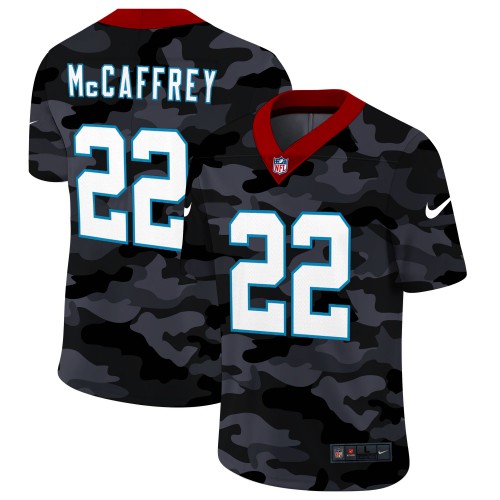 Carolina Carolina Panthers #22 Christian McCaffrey Men's 2020 Black CAMO Vapor Untouchable Limited Stitched Jersey Men's