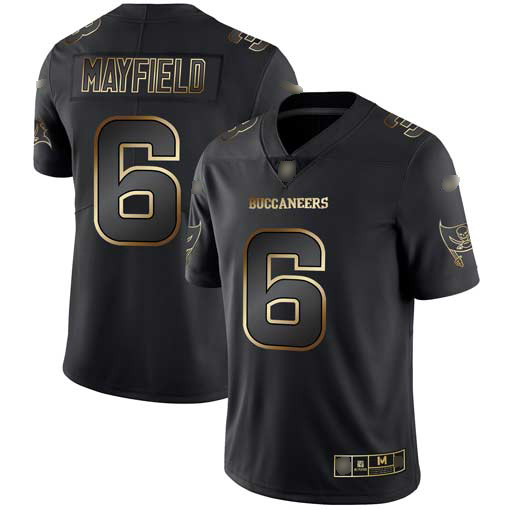 Tampa Bay Buccaneers #6 Baker Mayfield Black/Gold Men's Stitched Vapor Untouchable Limited Jersey