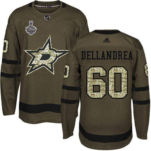 Adidas Dallas Stars #60 Ty Dellandrea Green Salute to Service 2020 Stanley Cup Final Stitched Jersey Men's