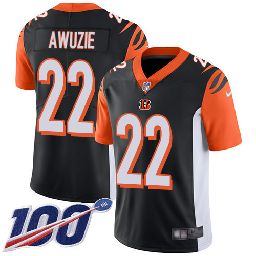Cincinnati Bengals #22 Chidobe Awuzie Black Team Color Men's Stitched 100th Season Vapor Untouchable Limited Jersey Youth