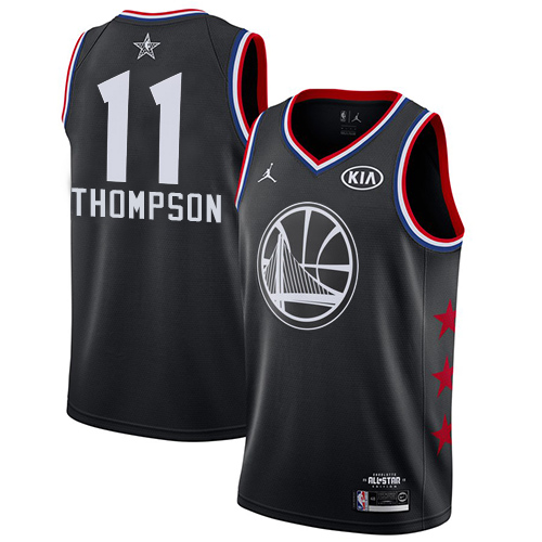 Golden State Warriors #11 Klay Thompson Black Jordan Swingman 2019 All-Star Game Jersey Mens