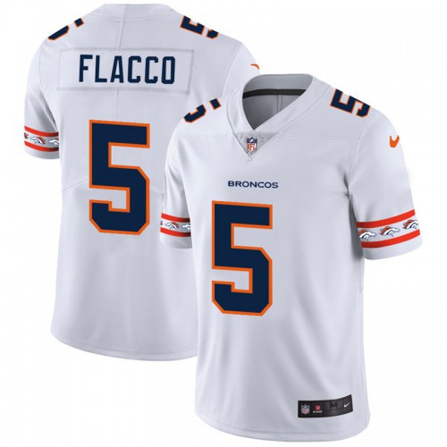 Denver Denver Broncos #5 Joe Flacco White Team Logo Vapor Limited Jersey Men's