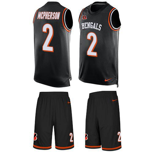 Bengals #2 Evan McPherson Black Team Color Men's Stitched Limited Tank Top Suit Jersey