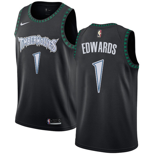Minnesota Timberwolves #1 Anthony Edwards Black Swingman Hardwood Classics Jersey Mens
