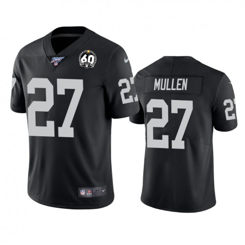 Las Vegas Raiders #27 Trayvon Mullen Black 60th Anniversary Vapor Limited Stitched 100th Season Jersey Men's