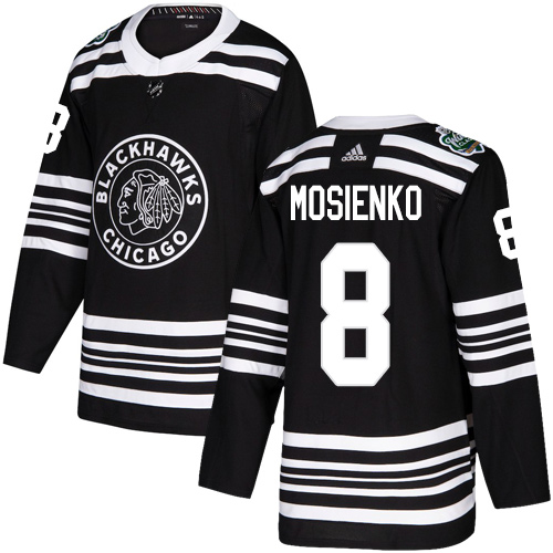 Adidas Chicago Blackhawks #8 Bill Mosienko Black Authentic 2019 Winter Classic Stitched Jersey Men's