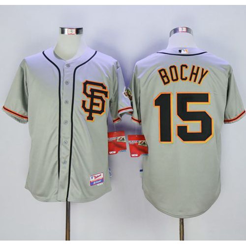 San Francisco Giants #15 Bruce Bochy Grey Cool Base Road 2 Stitched Jersey Men's