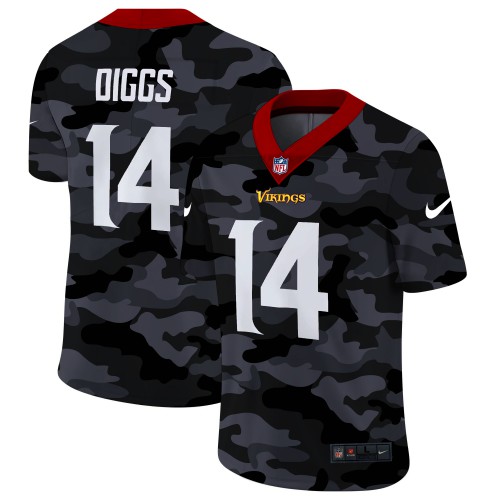 Minnesota Minnesota Vikings #14 Stefon Diggs Men's 2020 Black CAMO Vapor Untouchable Limited Stitched Jersey Men's