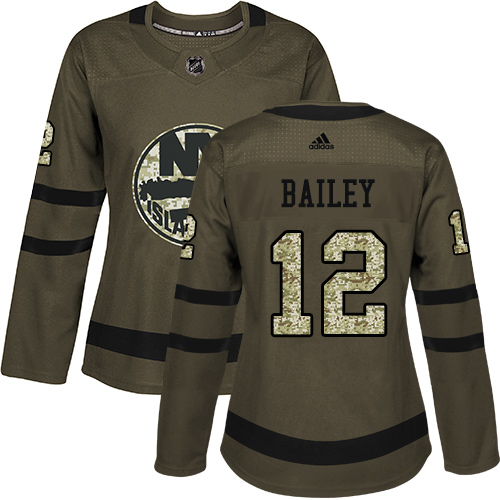 Adidas New York Islanders #12 Josh Bailey Green Salute to Service Women's Stitched Jersey Womens