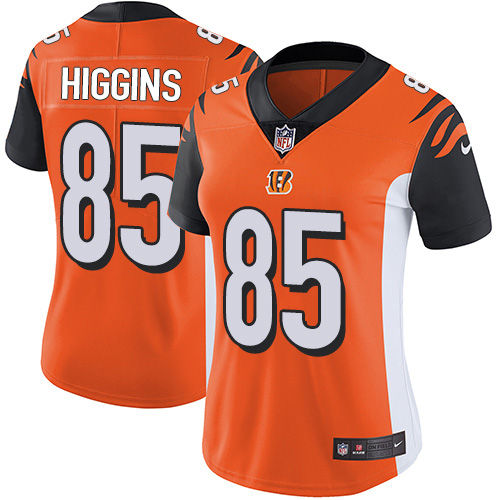 Bengals #85 Tee Higgins Orange Alternate Women's Stitched Vapor Untouchable Limited Jersey