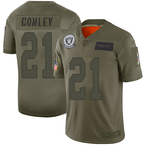 Las Vegas Raiders #21 Gareon Conley Camo Youth Stitched Limited 2019 Salute to Service Jersey Youth
