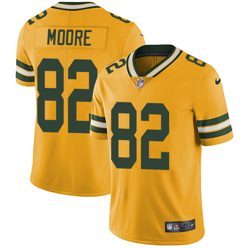 Green Bay Packers #82 J'Mon Moore Yellow Men's Stitched Limited Rush Jersey Men's