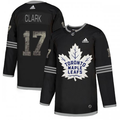 Adidas Maple Toronto Maple Leafs #17 Wendel Clark Black Authentic Classic Stitched Jersey Men's