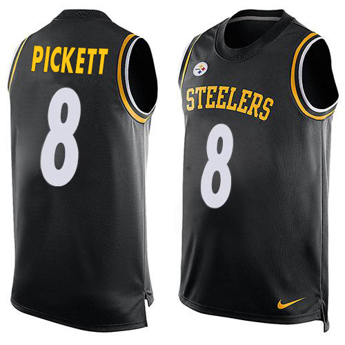 Steelers #8 Kenny Pickett Black Team Color Men's Stitched Limited Tank Top Jersey