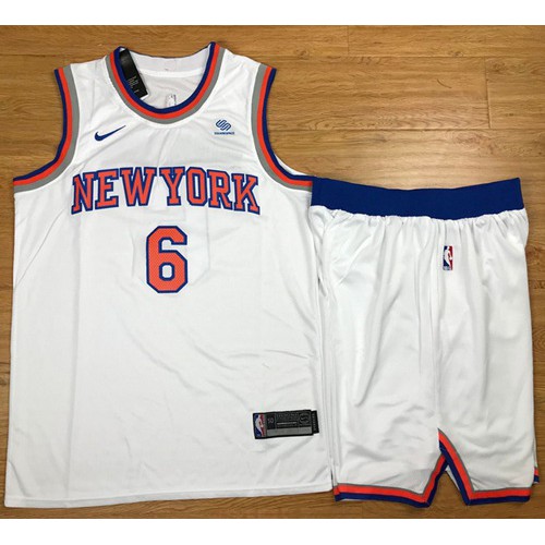 New York Knicks #6 Kristaps Porzingis White A Set Youth Swingman Association Edition Jersey Youth