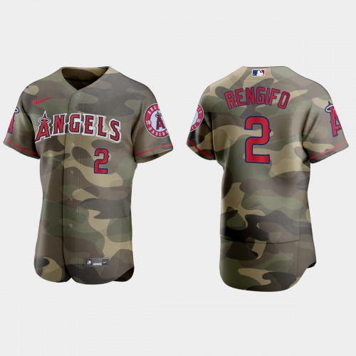 Los Angeles Los Angeles Angels #2 Luis Rengifo Men's 2021 Armed Forces Day Authentic Jersey -Camo Men's