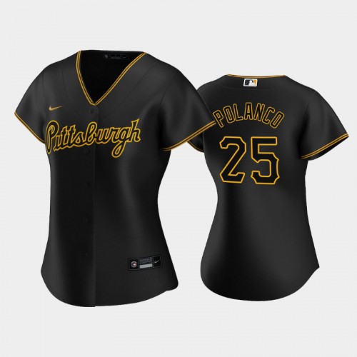 Pittsburgh Pittsburgh Pirates #25 Gregory Polanco Game Women's Alternate Jersey - Black Womens