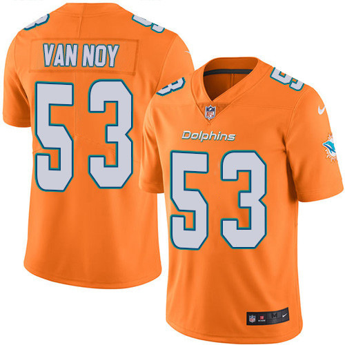 Miami Dolphins #53 Kyle Van Noy Orange Green Youth Stitched Limited Rush Jersey Youth
