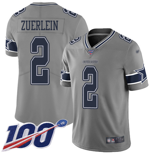 Dallas Cowboys #2 Greg Zuerlein Gray Youth Stitched Limited Inverted Legend 100th Season Jersey Youth