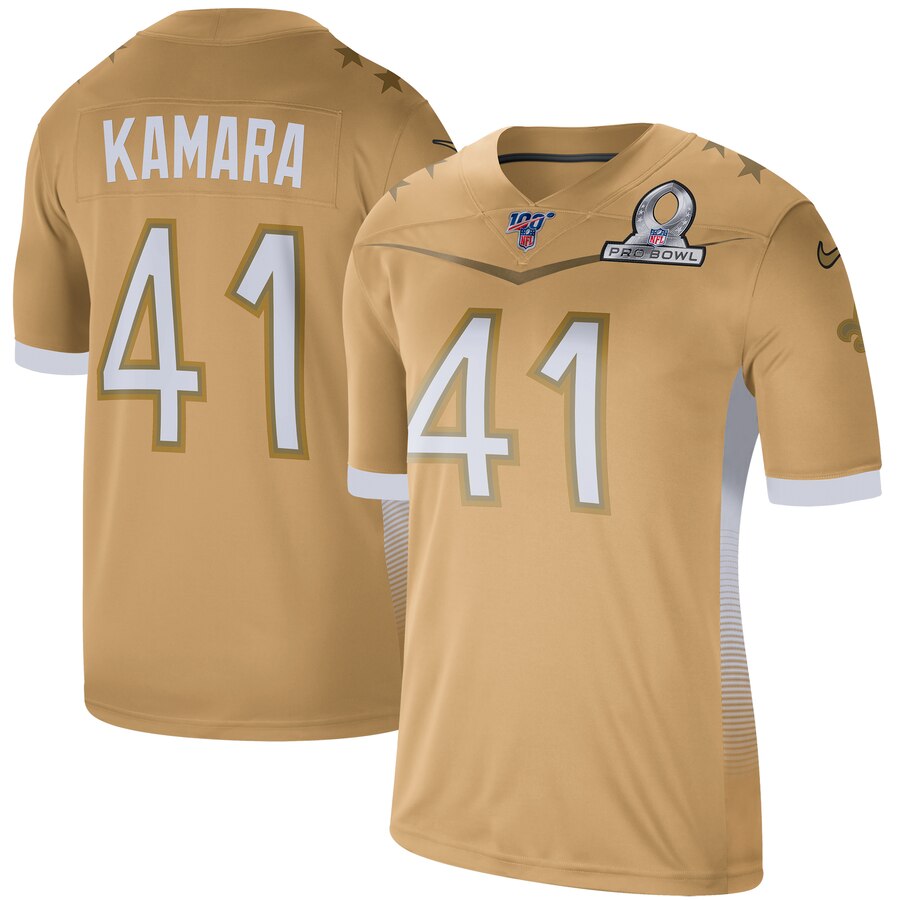 New Orleans Saints #41 Alvin Kamara 2020 NFC Pro Bowl Game Jersey Gold