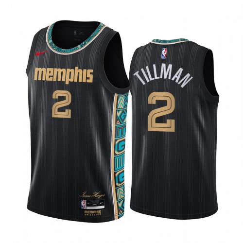 Memphis Grizzlies #2 Xavier Tillman Black Swingman 2020-21 City Edition Jersey Mens