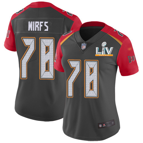 Tampa Bay Buccaneers #78 Tristan Wirfs Gray Women's Super Bowl LV Bound Stitched Limited Inverted Legend Jersey Womens