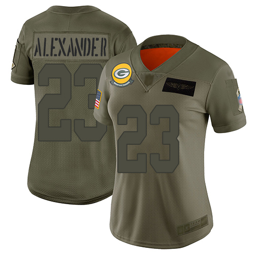 Packers #23 Jaire Alexander Camo Women's Stitched Limited 2019 Salute To Service Jersey