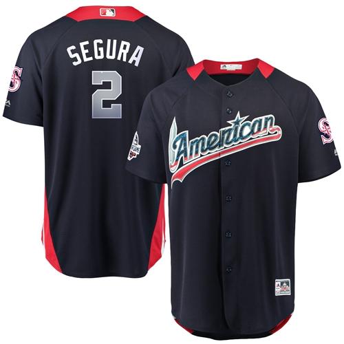 Seattle Mariners #2 Jean Segura Navy Blue 2018 All-Star American League Stitched Jersey Men's