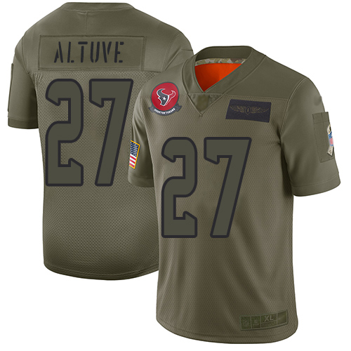 Houston Texans #27 Jose Altuve Camo Men's Stitched Limited 2019 Salute To Service Jersey Men's