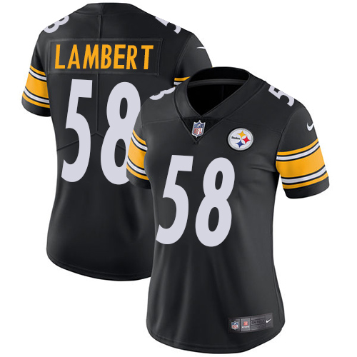 Pittsburgh Steelers #58 Jack Lambert Black Team Color Women's Stitched Vapor Untouchable Limited Jersey Womens