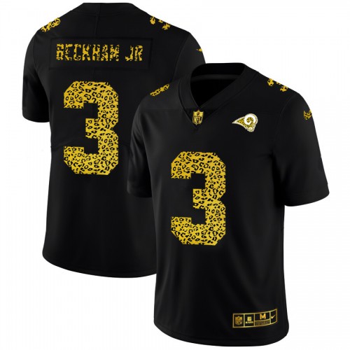 Los Angeles Los Angeles Rams #3 Odell Beckham Jr. Men's Leopard Print Fashion Vapor Limited Jersey Black Men's