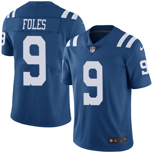 Colts #9 Nick Foles Royal Blue Men's Stitched Limited Rush Jersey