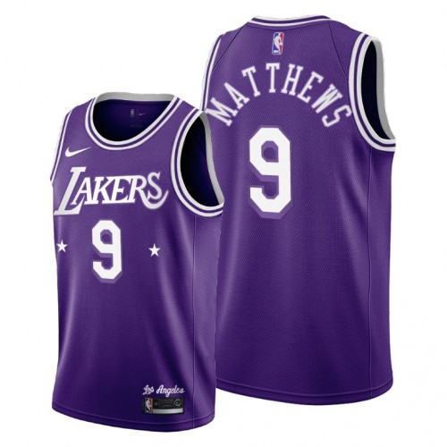 Los Angeles Los Angeles Lakers #9 Wesley Matthews Mens 2021-22 City Edition Purple Jersey Mens