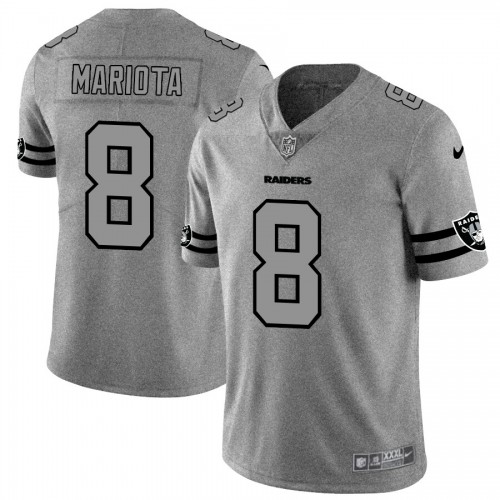 Las Vegas Las Vegas Raiders #8 Marcus Mariota Men's Gray Gridiron II Vapor Untouchable Limited Jersey Men's