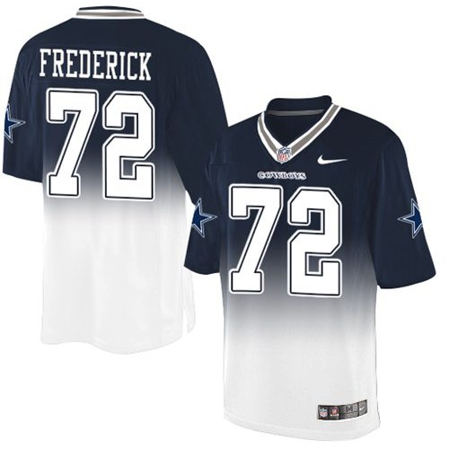 Dallas Cowboys #72 Travis Frederick Navy Blue/White Men's Stitched Elite Fadeaway Fashion Jersey Men's