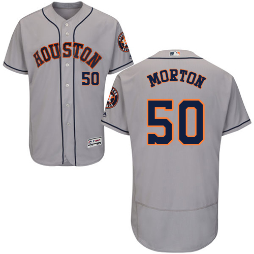 Houston Astros #50 Charlie Morton Grey Flexbase Authentic Collection Stitched Jersey Men's